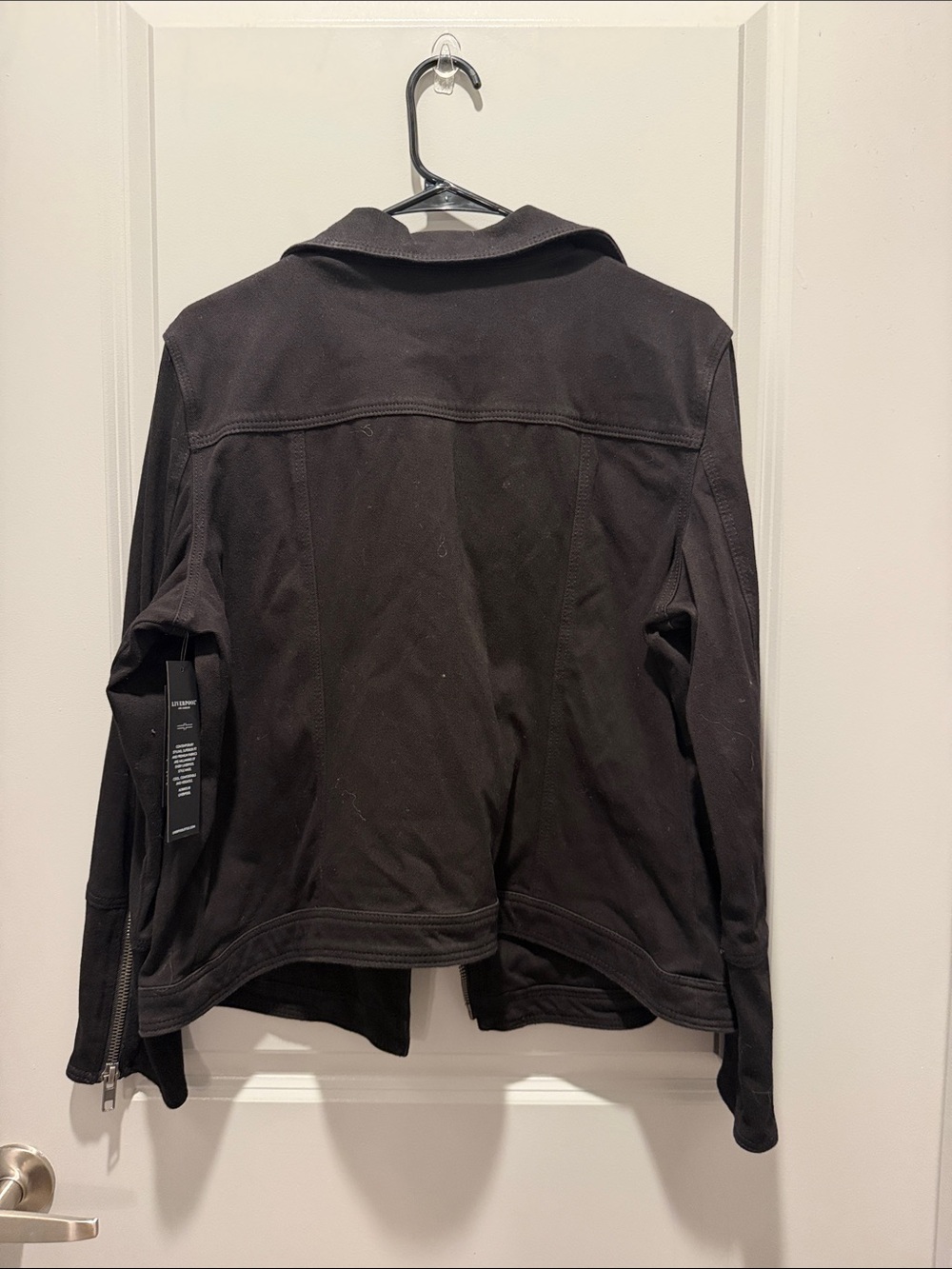 Liverpool Black Asymmetrical Zip Jacket In Black | Sz XL - Picture 6 of 6